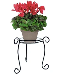 Plastec Simply Perfect Metal Plant Stand, Black 13in H