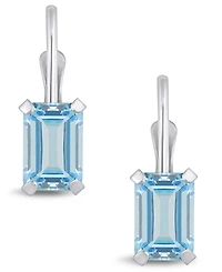 Macy's Aquamarine (1-1/10 Ct. T.w.) Leverback Earrings 10K Yellow Gold or White