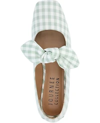 Journee Collection Women's Seralinn Bow Square Toe Flats
