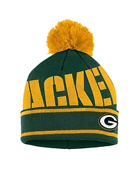 Women's Wear by Erin Andrews Green Green Bay Packers Double Jacquard Cuffed Knit Hat with Pom and Gloves Set