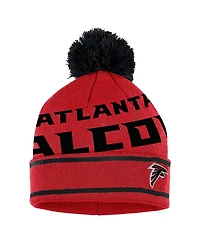 Women's Wear by Erin Andrews Red Atlanta Falcons Double Jacquard Cuffed Knit Hat with Pom and Gloves Set