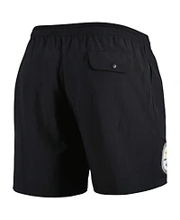 Men's Mitchell & Ness Black Pittsburgh Steelers Team Essentials Nylon Shorts