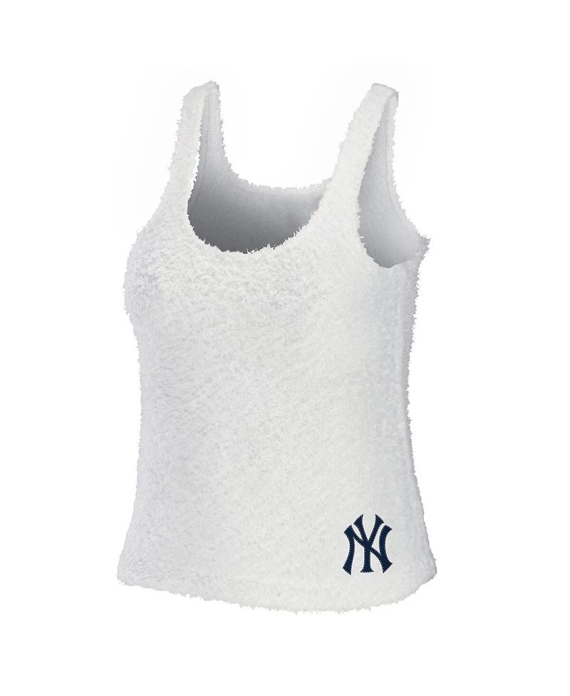 Women's Wear by Erin Andrews Cream New York Yankees Cozy Lounge Tank Top and Pants Set