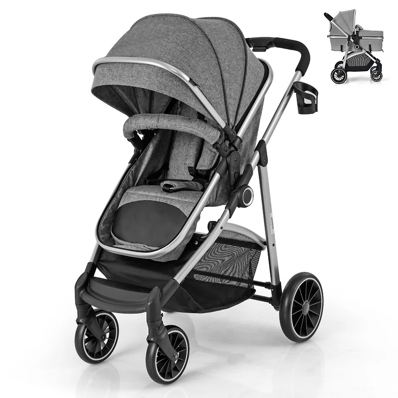 Costway Baby 2 in 1 Convertible Stroller High Landscape