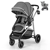 Costway Baby 2 in 1 Convertible Stroller High Landscape