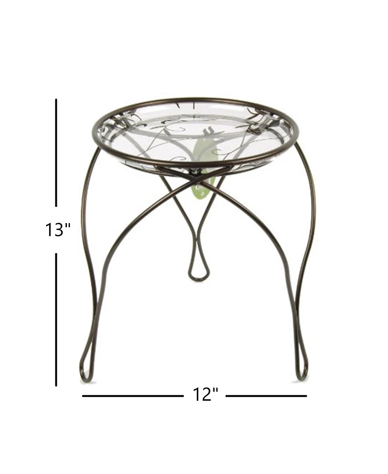 Plastec The Elegance Metal Plant Stand Dark Bronze, 13in H