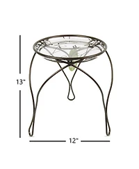 Plastec The Elegance Metal Plant Stand Dark Bronze, 13in H