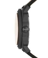 Fossil Men's Machine Quartz Brown Leather Strap Watch, 49mm