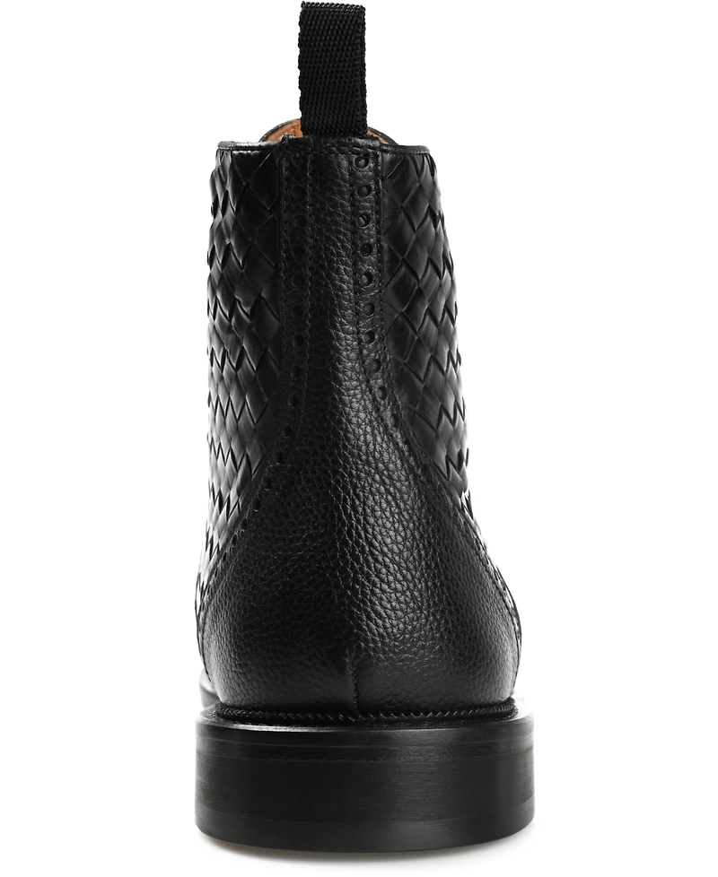 Taft Men's Saint Handwoven Leather Wingtip Dress Boots