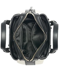 Calvin Klein Millie Triple Compartment Striped Crossbody with Coin Pouch
