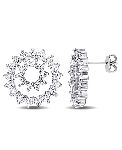 Macy's Moissanite Hoop Stud Earrings 2 3/4 ct. t.w in Sterling Silver