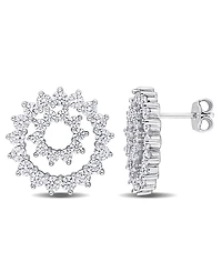 Macy's Moissanite Hoop Stud Earrings 2 3/4 ct. t.w in Sterling Silver