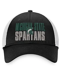 Men's Top of the World Black, White Michigan State Spartans Stockpile Trucker Snapback Hat