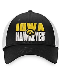 Men's Top of the World Black, White Iowa Hawkeyes Stockpile Trucker Snapback Hat