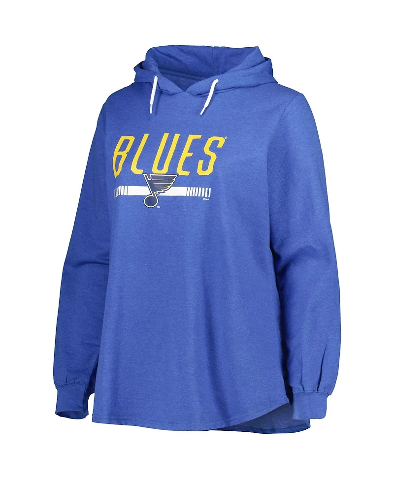 Women's Heather Royal St. Louis Blues Plus Fleece Pullover Hoodie
