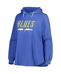 Women's Heather Royal St. Louis Blues Plus Fleece Pullover Hoodie