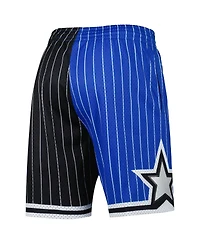 Men's Mitchell & Ness Blue, Black Orlando Magic Hardwood Classics 1994 Split Swingman Shorts
