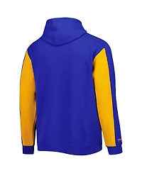 Men's Mitchell & Ness Royal, Gold Milwaukee Brewers Colorblocked Fleece Pullover Hoodie