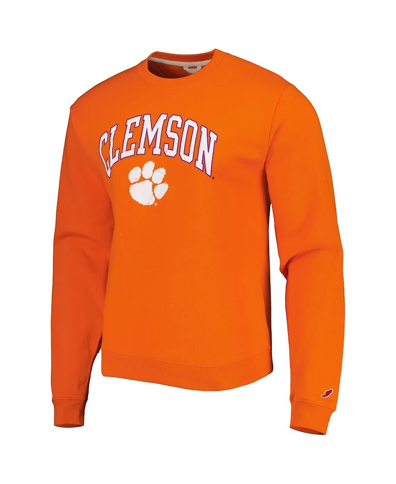 Men's League Collegiate Wear Orange Clemson Tigers 1965 Arch Essential Fleece Pullover Sweatshirt