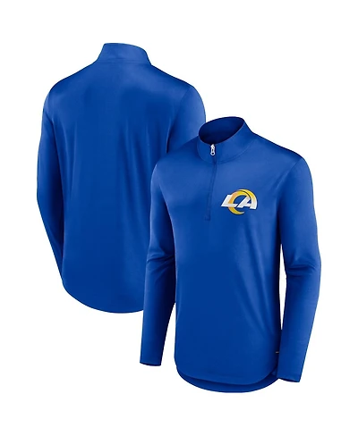 Men's Fanatics Royal Los Angeles Rams Tough Minded Quarter-Zip Top