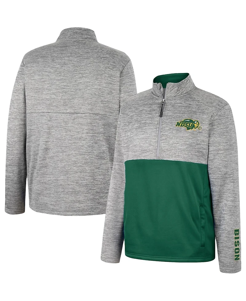 Men's Colosseum Gray Ndsu Bison John Half-Zip Jacket