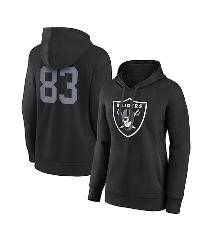 Women's Fanatics Darren Waller Black Las Vegas Raiders Player Icon Name and Number Pullover Hoodie