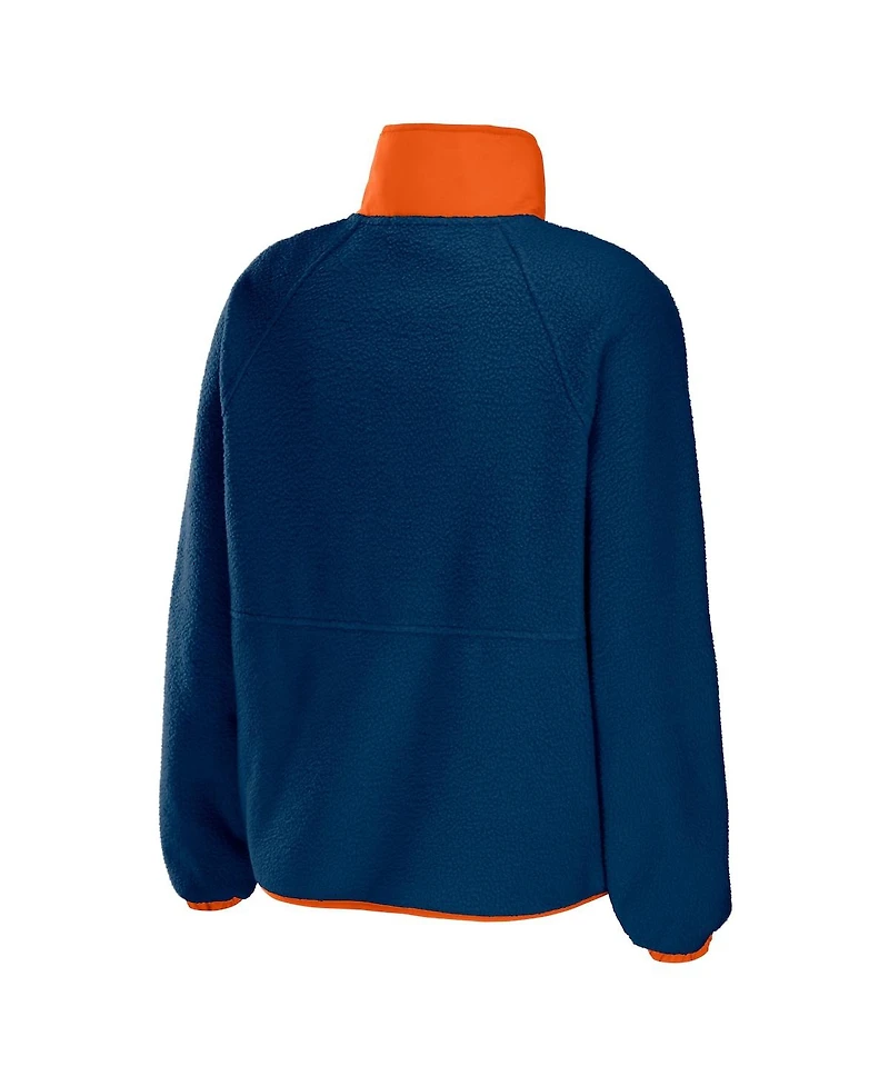 Women's Wear by Erin Andrews Navy Chicago Bears Polar Fleece Raglan Full-Snap Jacket