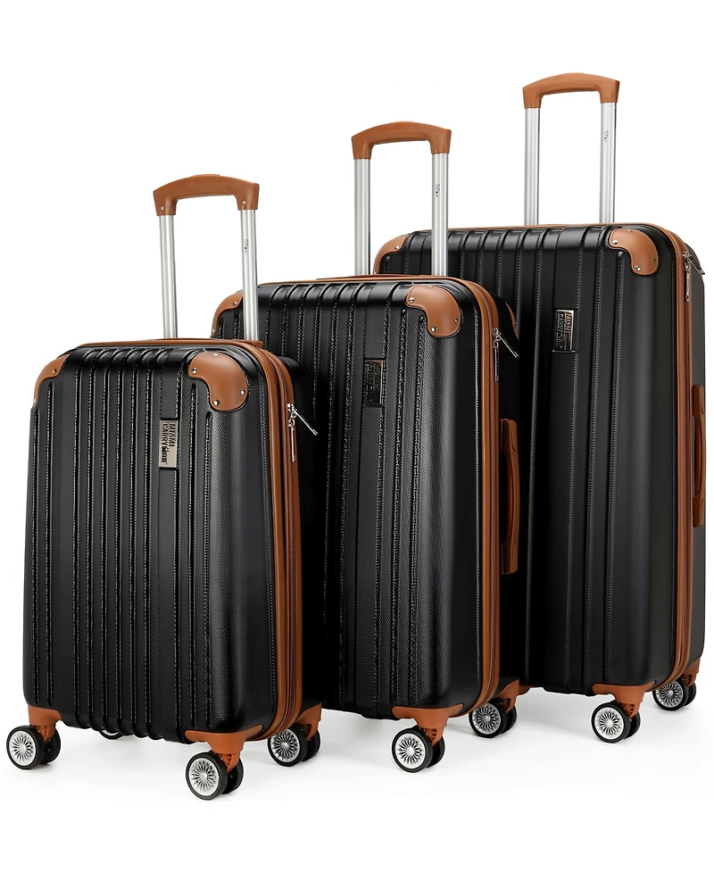 Miami CarryOn Collins 3 Piece Expandable Retro Spinner Luggage Set