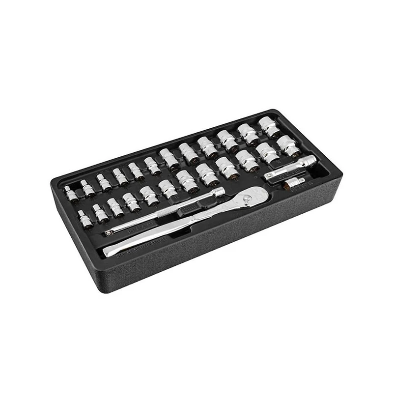Powerbuilt 28 Piece Zeon Socket Set for Damaged Bolts with Ratchet