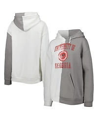 Women's Gameday Couture Gray, White Georgia Bulldogs Split Pullover Hoodie