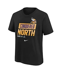 Big Boys Nike Black Minnesota Vikings 2022 Nfc North Division Champions Locker Room Trophy Collection T-shirt