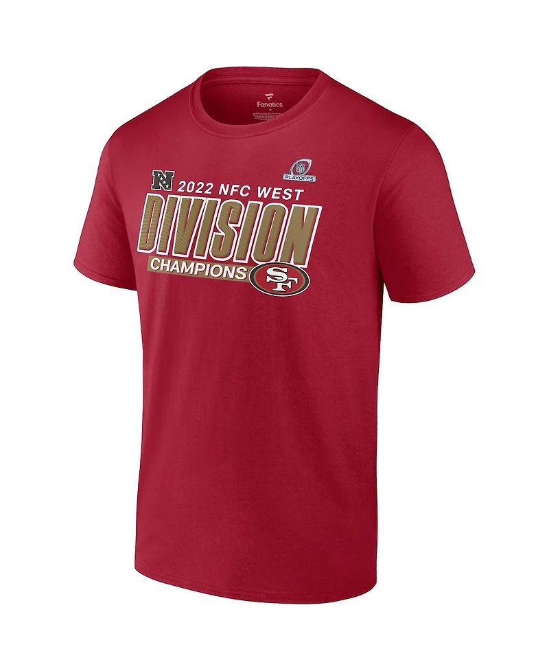 Men's Fanatics Scarlet San Francisco 49ers 2022 Nfc West Division Champions Big and Tall Divide Conquer T-shirt