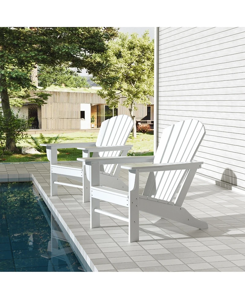 All-Weather Contoured Outdoor Poly Adirondack Chair (Set of 2)