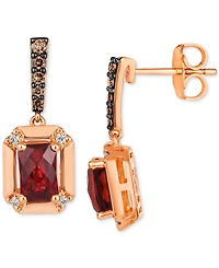 Le Vian Pomegranate Garnet (1-1/6 ct. t.w.) & Diamond (1/6 ct. t.w.) Drop Earrings in 14k Rose Gold