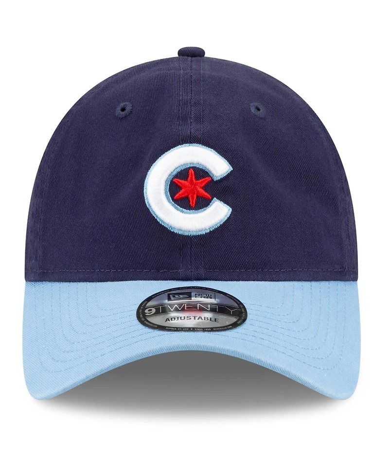 Men's New Era Navy, Light Blue Chicago Cubs City Connect 9TWENTY Adjustable Hat