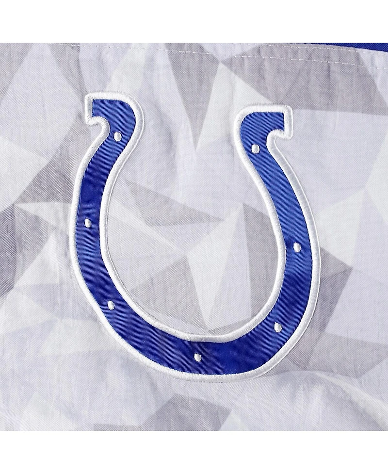 Men's Starter White, Royal Indianapolis Colts Thursday Night Gridiron Raglan Half-Zip Hooded Jacket