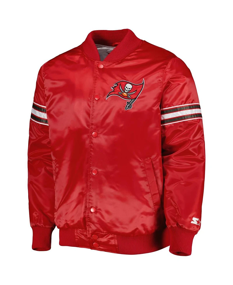 Men's Starter Red Tampa Bay Buccaneers The Pick and Roll Full-Snap Jacket