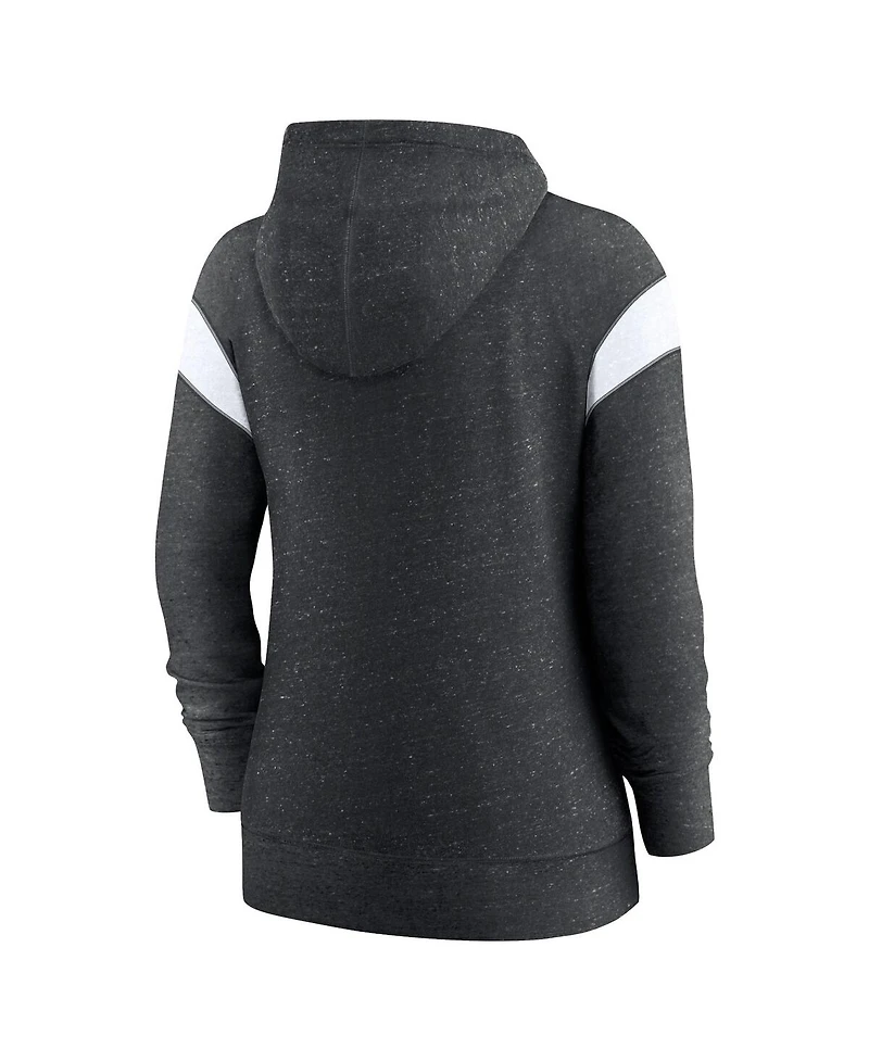 Women's Nike Heathered Black, White New Orleans Saints Plus Monaco Full-Zip Hoodie