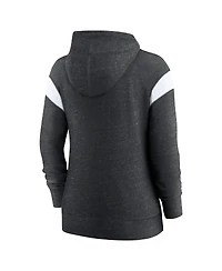Women's Nike Heathered Black, White New Orleans Saints Plus Monaco Full-Zip Hoodie