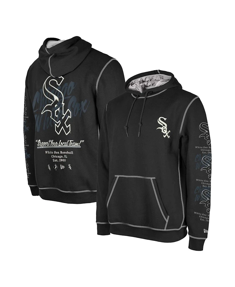 Men's New Era Black Chicago White Sox Team Split Pullover Hoodie