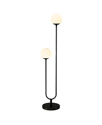 Dufrene 2-Light Floor Lamp with Glass Shades