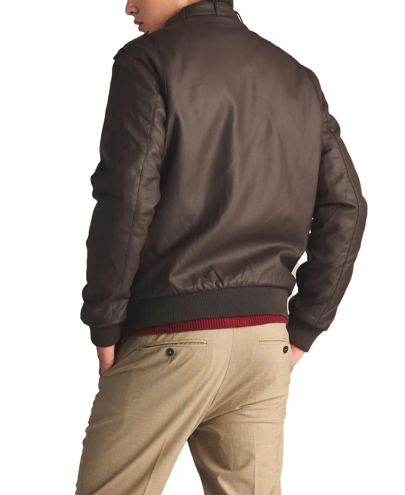 Members Only Men's Faux Leather Iconic Racer Jacket