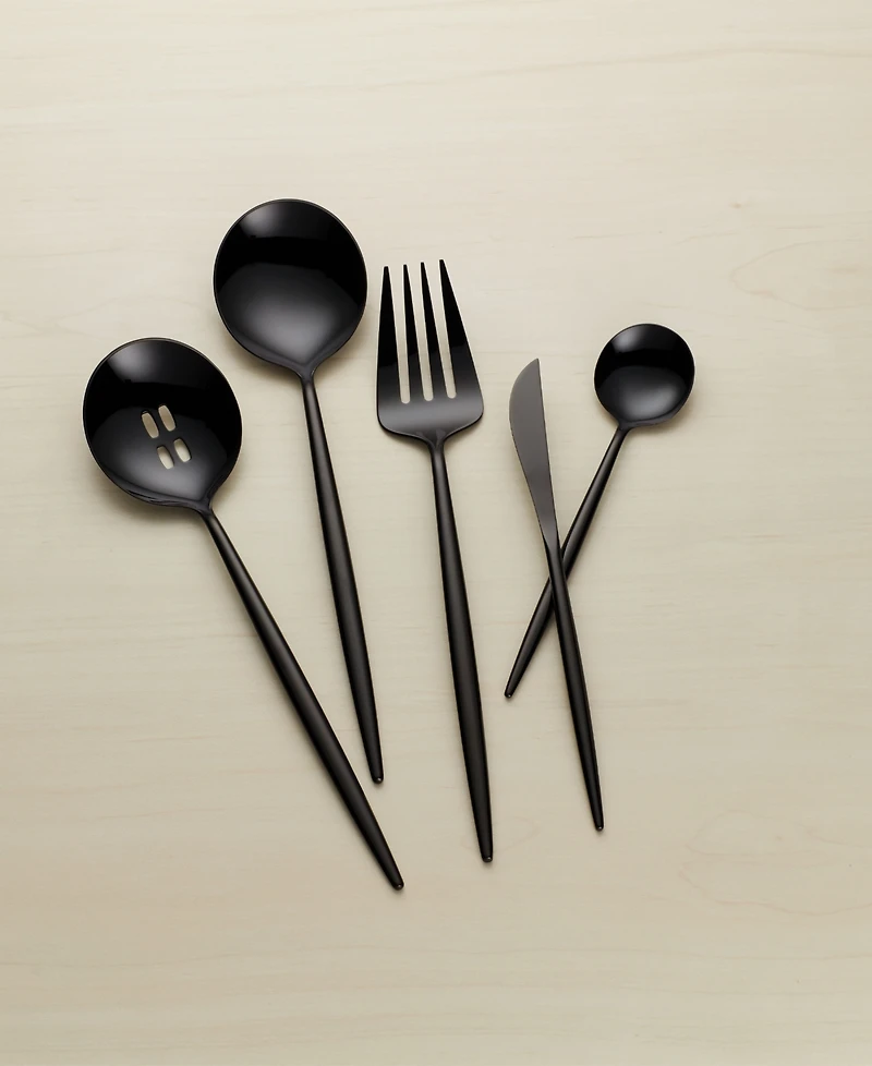 Hampton Forge Skandia Zephyr Black 45 Piece Flatware Set, Service For 8