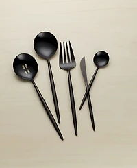 Hampton Forge Skandia Zephyr Black 45 Piece Flatware Set, Service For 8