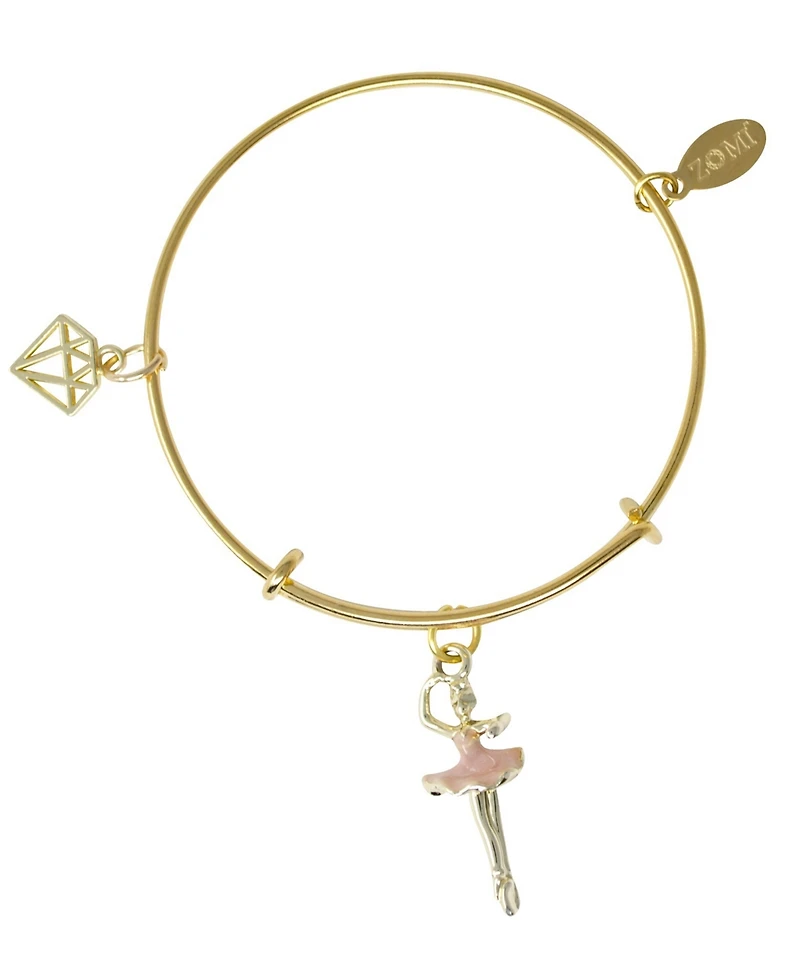 Zomi Gems Ballerina Gold Bangle Bracelet for Girls