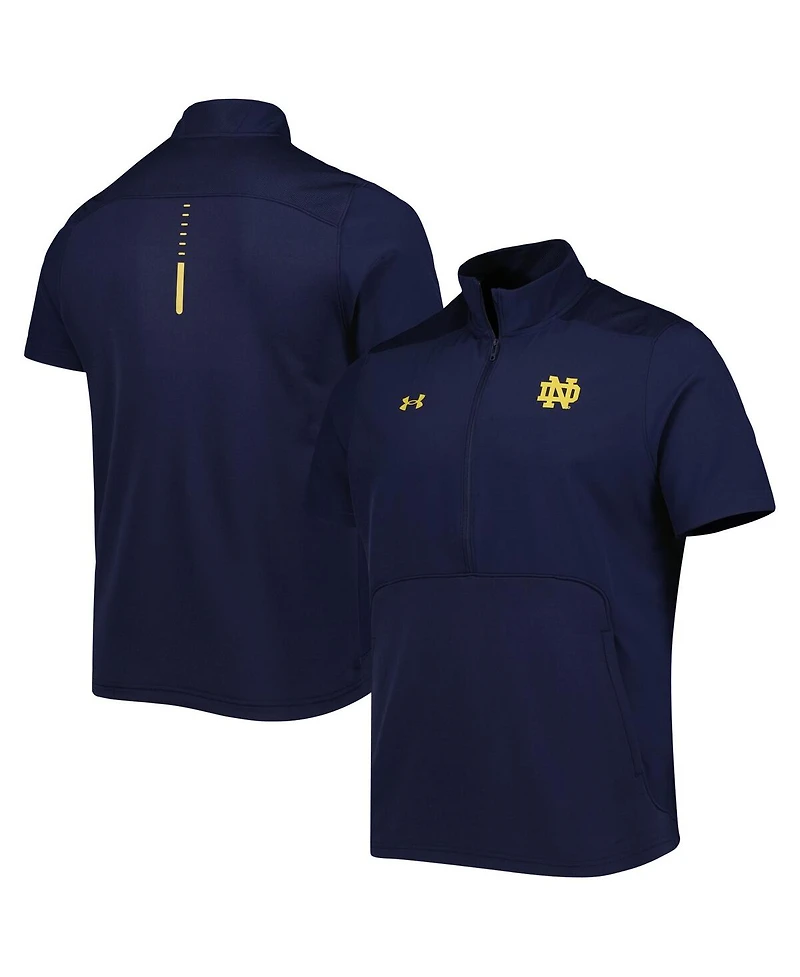 Men's Under Armour Navy Notre Dame Fighting Irish Motivate 2.0 Half-Zip Jacket