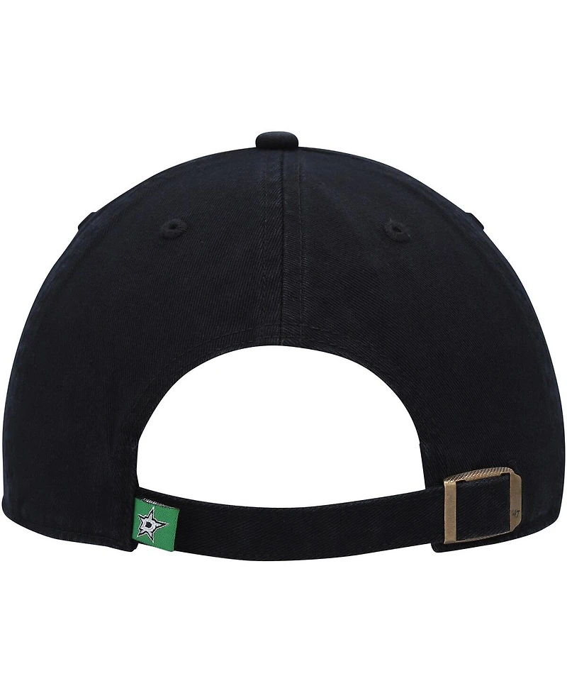 Men's '47 Brand Black Dallas Stars Clean Up Adjustable Hat