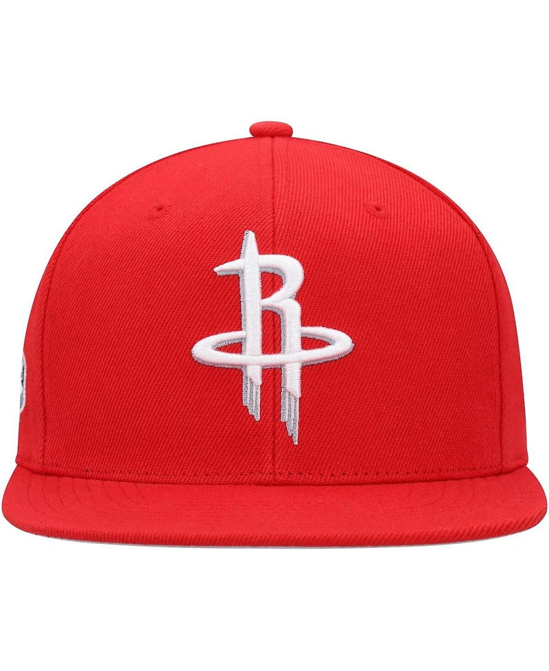 Men's Mitchell & Ness Red Houston Rockets Side Core 2.0 Snapback Hat