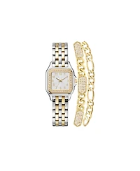 Jessica Carlyle Women's Analog Silver-Tone and Gold-Tone Metal Alloy Watch 26mm and, 3 Pieces