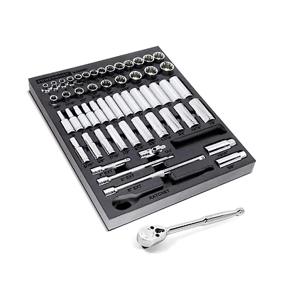Powerbuilt 54 Piece Pro Tech 3/8 in. Dr. Sae & Metric Socket Set